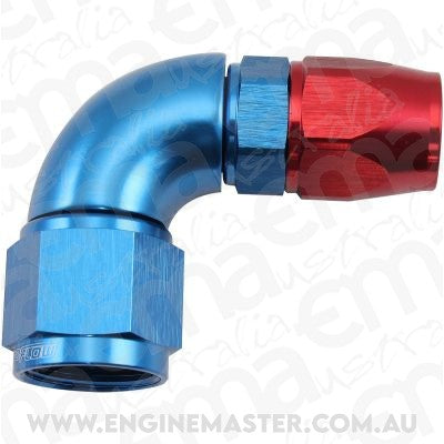 Aeroflow AF573-10-08D Stepped 90 Degree End -10 Hoseto -8AN Expander Hose End Blueteflon AF 573-10-08D