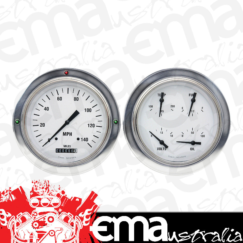 Classic Instruments CT54WH52 White Hot 1954-55 Chevy Truck Gauge Package