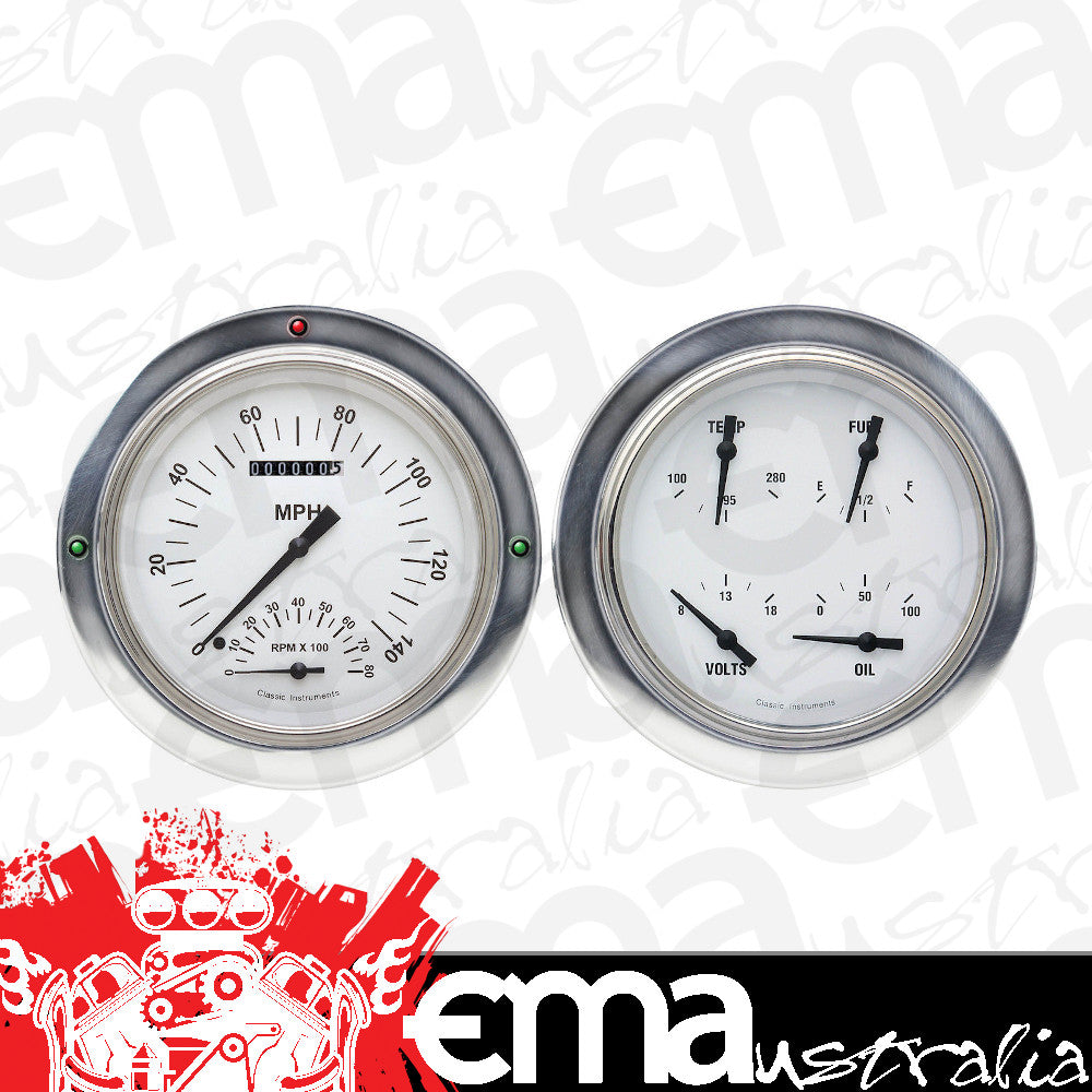 Classic Instruments CT54WH62 White Hot 1954-55 Chevy Truck Gauge Package