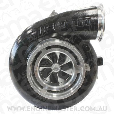 BOOSTED 102102 V-Band 1.22 Turbocharger 2500HP, Hi Temp Black Finish (External Wastegate, V-Band Inlet & Exhaust Flanges)