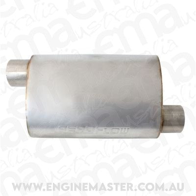 Aeroflow Performance AF5500-350 5500 Series Stainless Steel 3-1/2" Offset/Offset Muffler 3-1/2" Inlet and Outlets, 13.75" Length, 9.45" Width, 5.3" H