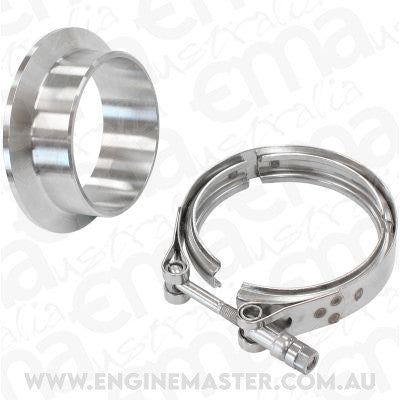 Aeroflow AF8080-1022 Turbine Inlet Flange & V-Band - Stainless Steel Suit Aeroflow Turbo's with 3" I.D Flange