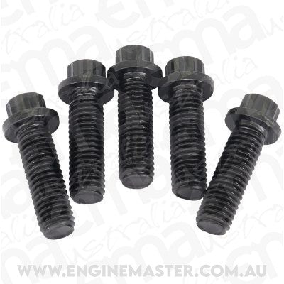 Aeroflow AF8059-1005 12 Point Bolt Kit M8 x 1.25mm 25mm UHL, Grade 5 (5 Pack)