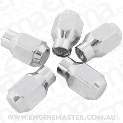 Aeroflow AF3048-4000 CONICAL ET CLOSED NUTS M14x1.5CHROME M14 x 1.50mm WHEEL (5)