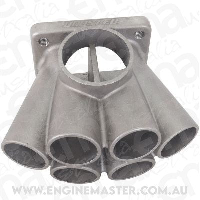 Aeroflow Performance Products AF8377-1000 6 into 1 Oval Turbo Merge Collector, T4 Twin Entry Flange 54mm I.D Wastegate, Cast 304