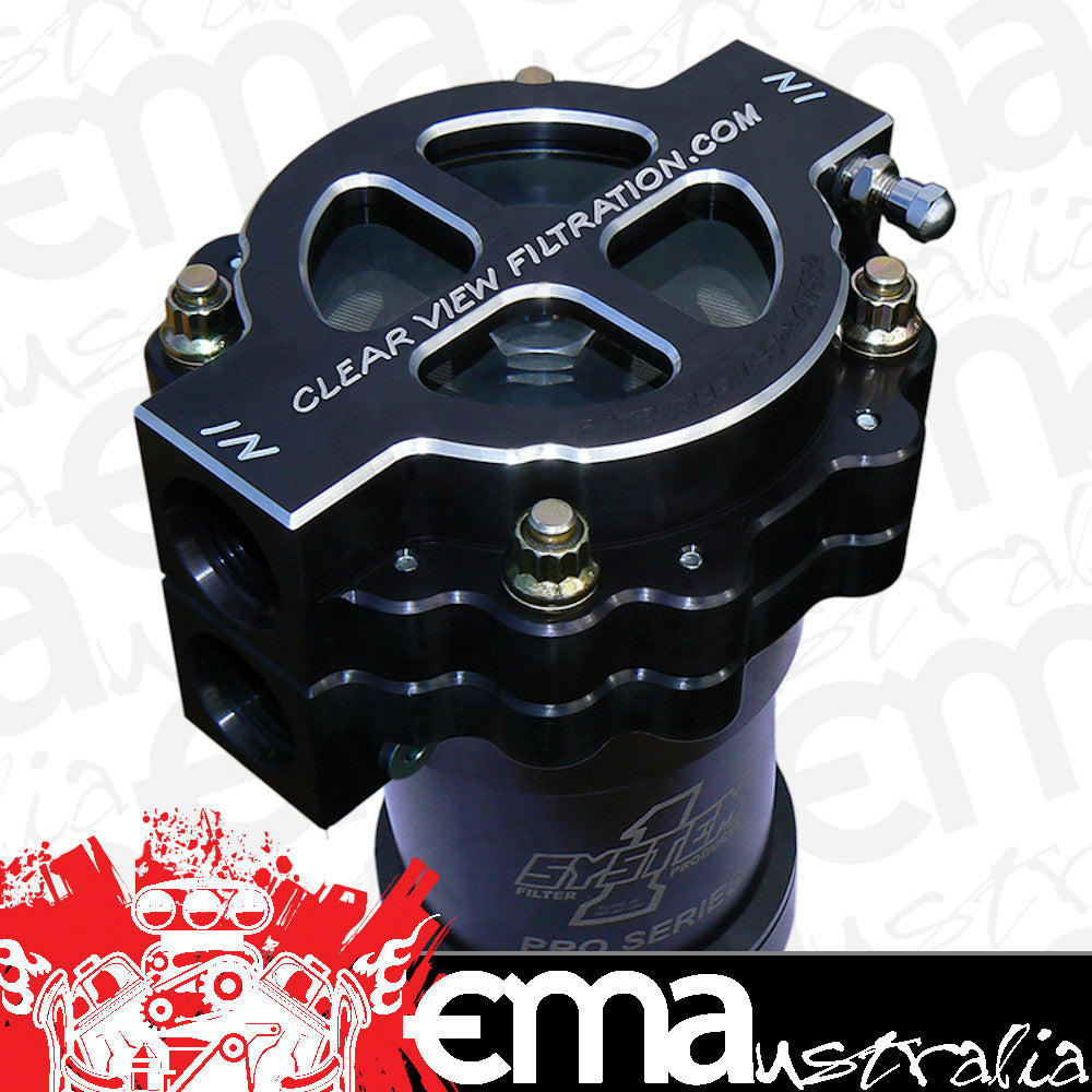 Clear View Filtration CV405-115-B 4" Screw-On Oil Filter Assembly - Black