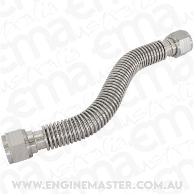 Aeroflow Performance AF463-42 -12AN Flexible Turbo Drain Hose 300mm Long 304 Stainless Steel. 11.8" (300mm) Overall Length