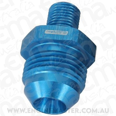 Aeroflow AF743-08 Metric to Male Flare Adapter M10 x 1mm to -8AN Blue Finish