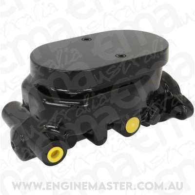 Aeroflow AF300-151BLK GM Brake Master Cylinder 1-1/8" Bore Black Finish Cast Aluminium with Smooth Top Lid