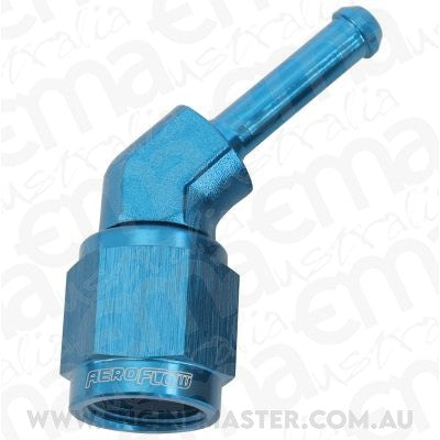 Aeroflow AF412-04 45° Hose Barb 3/16" to -4AN Blue Finish