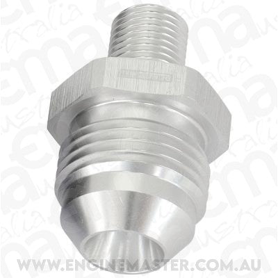 Aeroflow AF743-08S Metric to Male Flare Adapter M10 x 1mm to -8AN Silver Finish