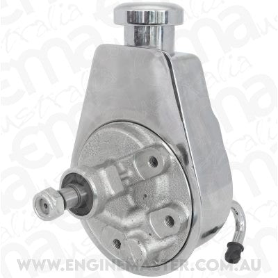 Aeroflow Performance Products AF83-1000 Power Steering Pump - Chrome Finish GM Saginaw Pump with No Pulley