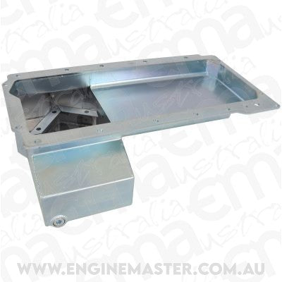 Aeroflow AF82-2015 Fabricated GM LS Front Sump Oil Pan with Oil Filter Attachment Holds 6.65 Litres, Extra Oil Filter Clearance