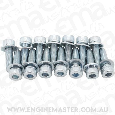 Aeroflow AF82-2071 GM 4L60 Transmission Oil Pan Bolt Kit M6 Steel Bolts, (pack of 16)