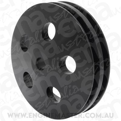Aeroflow AF83-1004BLK POWER STEERING PULLEY DOUBLE BLACK 5/8 SHAFT GM SAGINAW