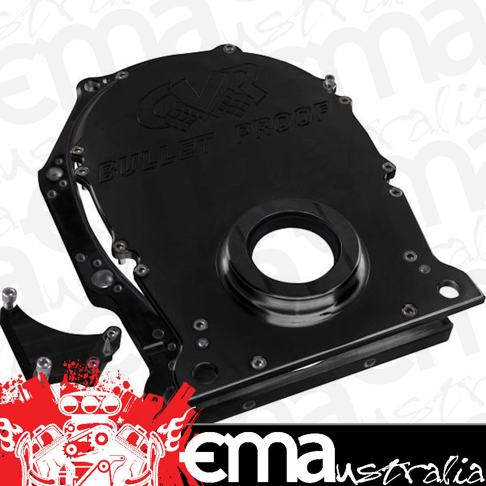 CVR CVRTC2440BK Big Block Chrysler R/RB & Hemi 2 Piece Billet Timing Cover Black