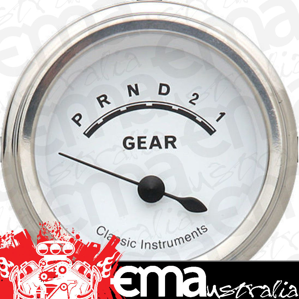 Classic Instruments | CW07SLF | White - Gear Indicator Gauge no Overdrive 2-1/8"