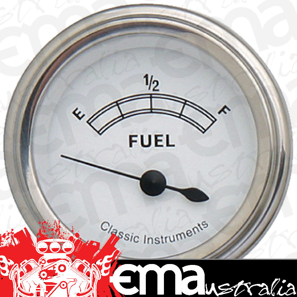 Classic Instruments CW09SLF Classic White - Fuel Gauge 240-33 OHM 2-1/8"