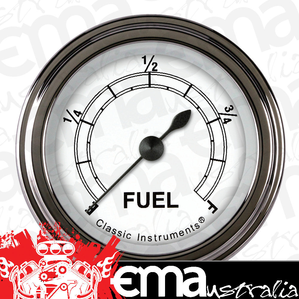 Classic Instruments CW109SLF Classic White - Programmable Fuel Gauge 2-1/8"
