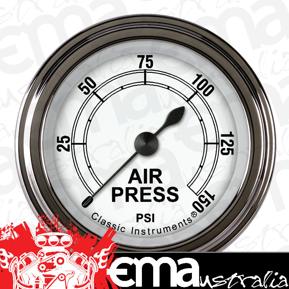 Classic Instruments CW118SLF Classic White - Air Pressure Gauge Full Sweep 2-1/8"