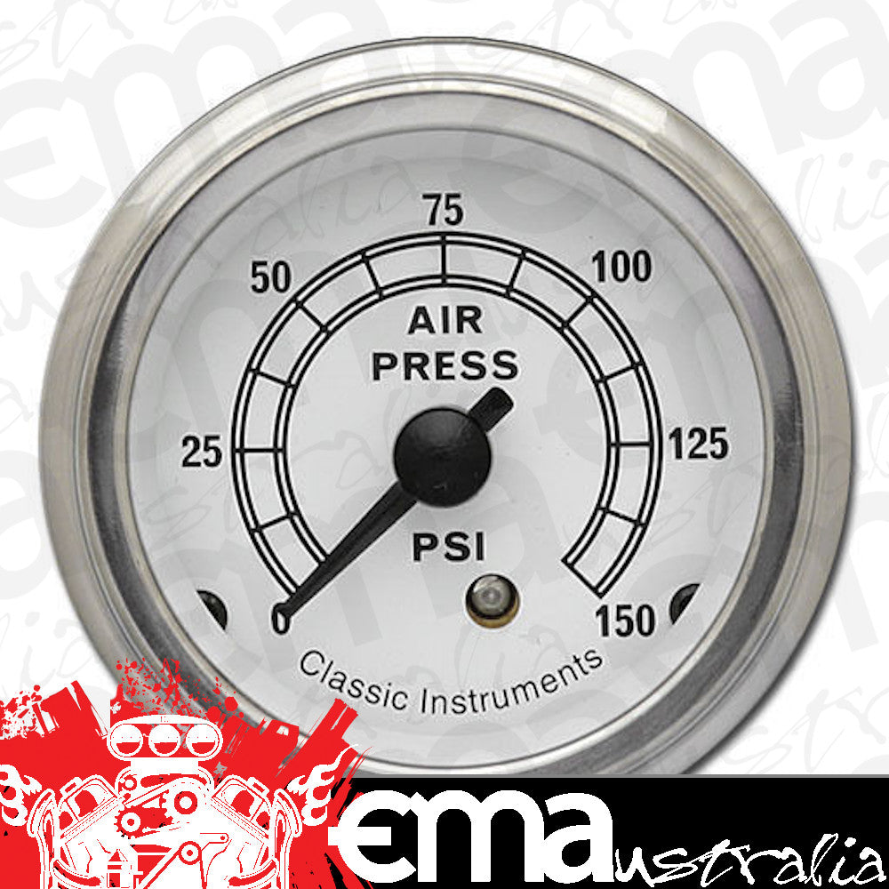 Classic Instruments CW16SLF Classic White - Air Pressure Gauge 2-1/8"