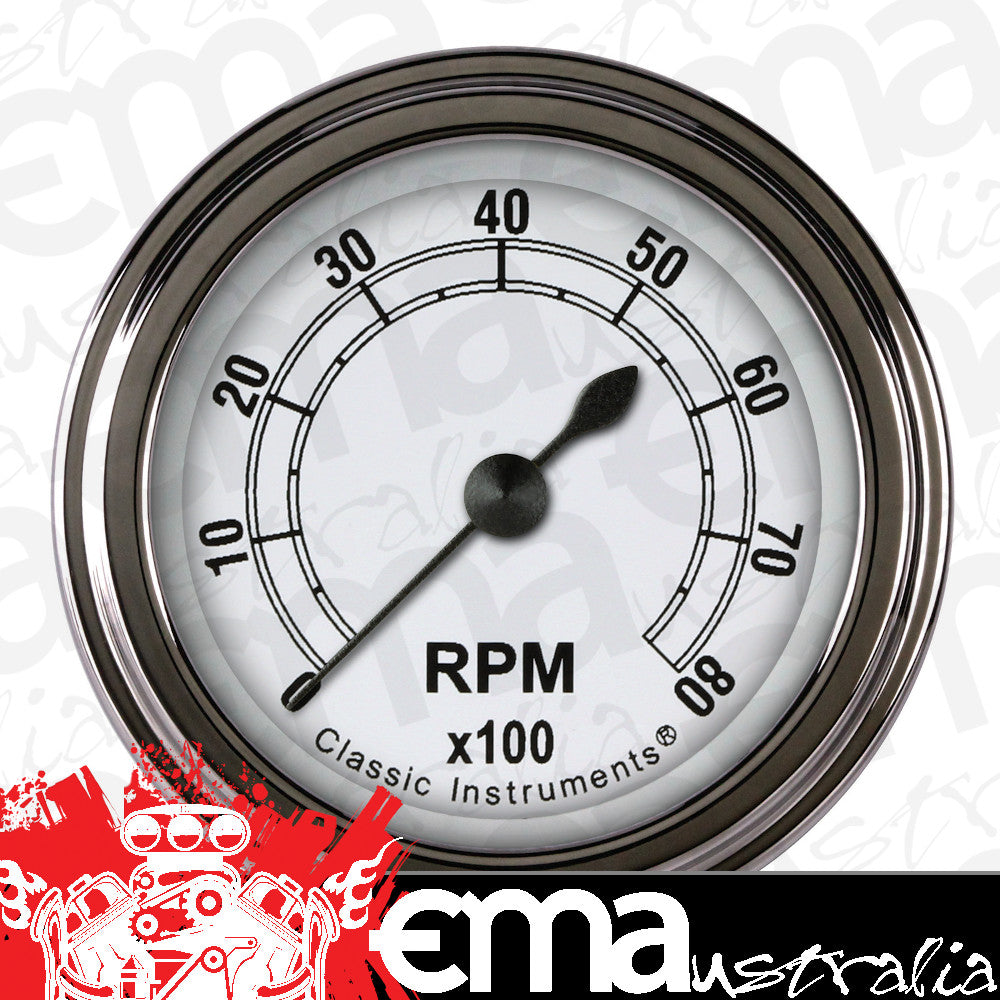 Classic Instruments CW183SLF Classic White 2-1/8" Tachometer
