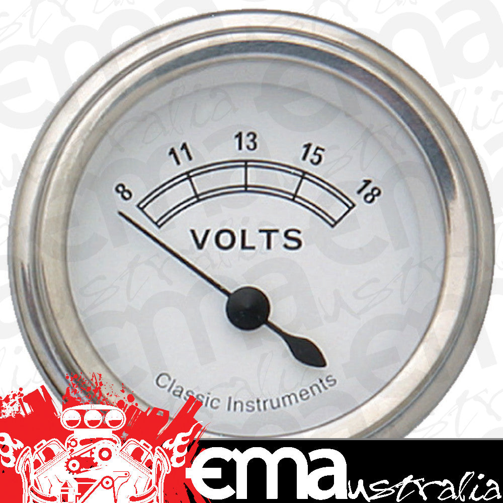 Classic Instruments | CW30SLF | White - Volt Gauge 2-1/8"