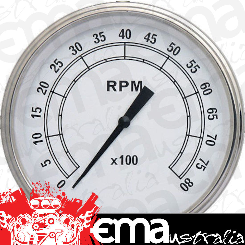 Classic Instruments CW71SLF Classic White - Tachometer 8K RPM 4-5/8"