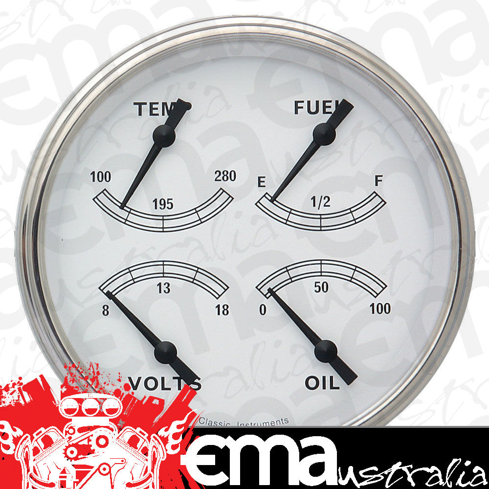Classic Instruments CW78SLF Classic White 4 - 5/8" Quad fuel 0