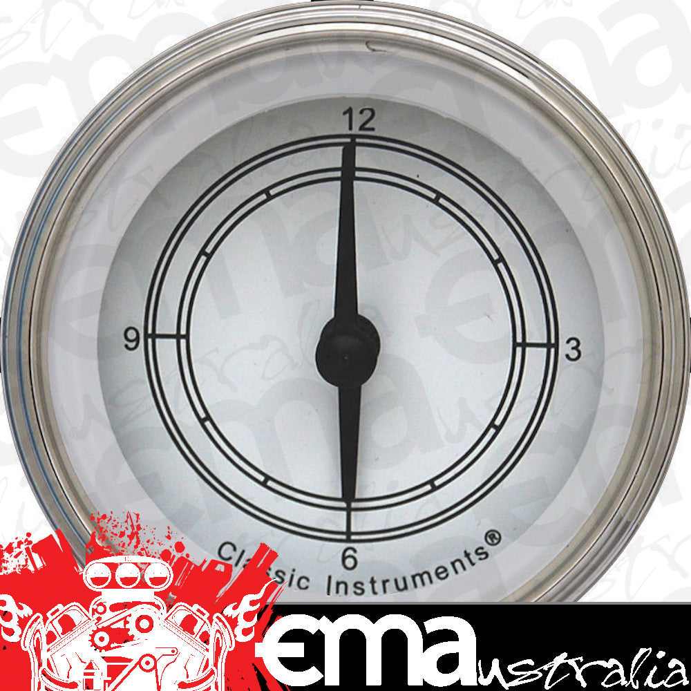 Classic Instruments CW90SLF Classic White - Clock Gauge 2-1/8"