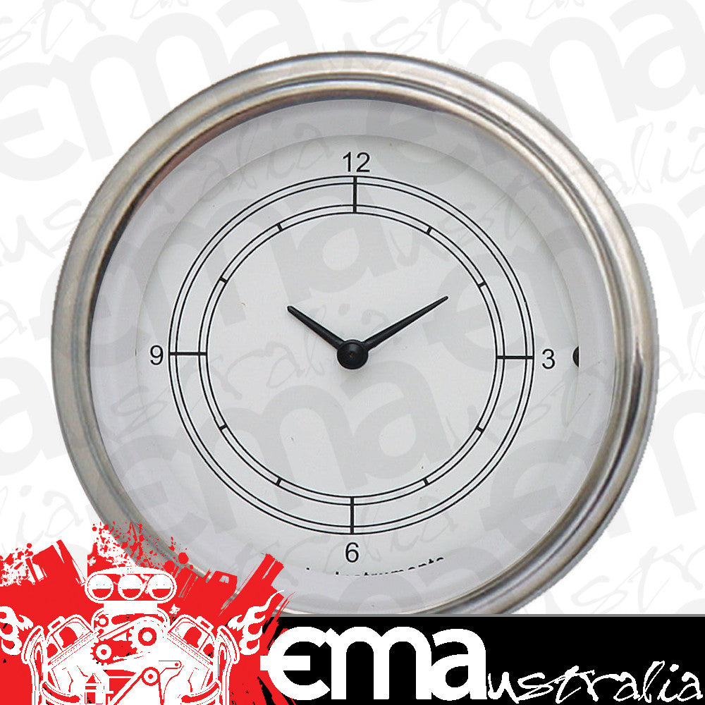Classic Instruments CW93SLF Classic White - Clock Gauge 3-3/8"