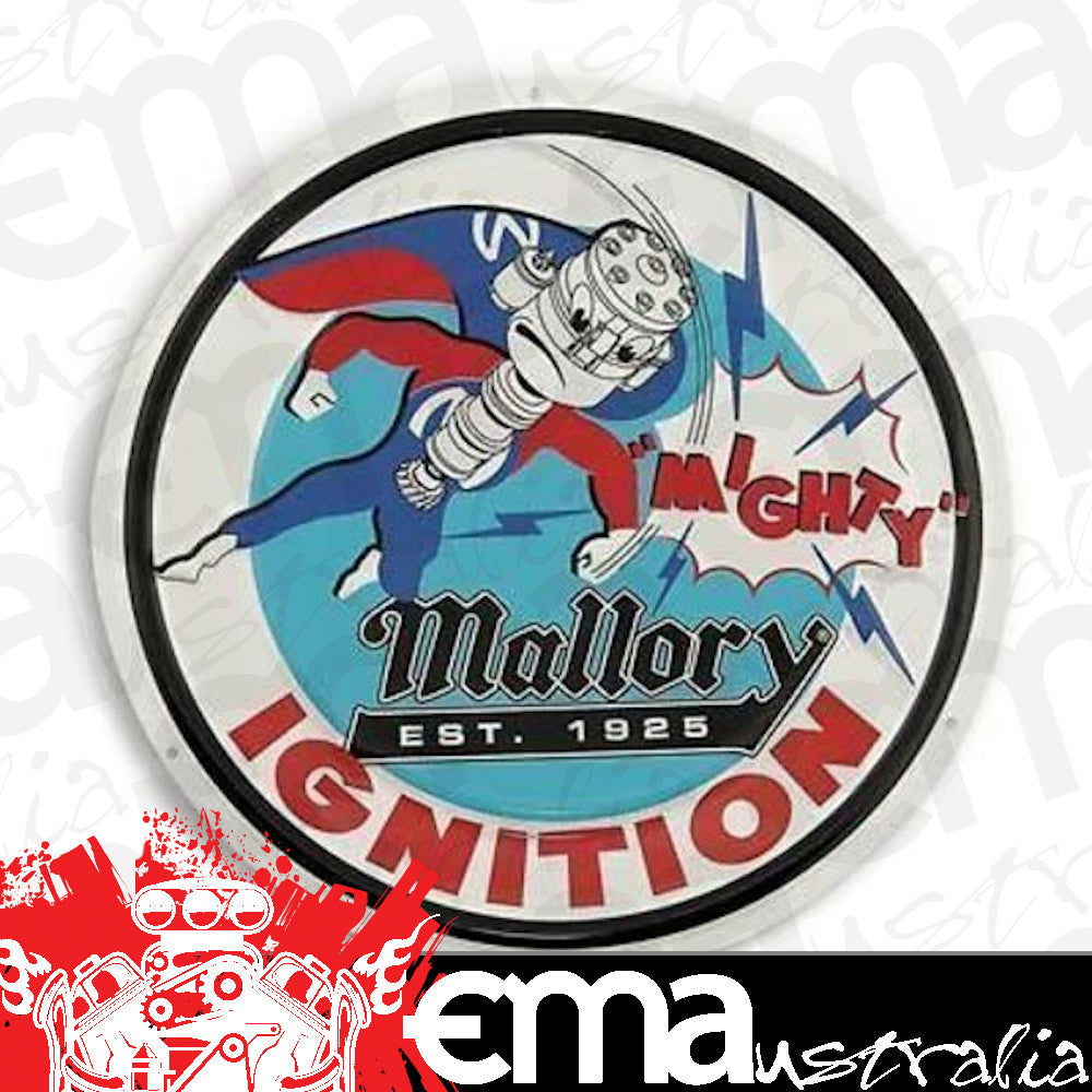 Mallory Ignition D-10 Mallory Man Vintage Metal Sign - Round12" Diameter Ma
