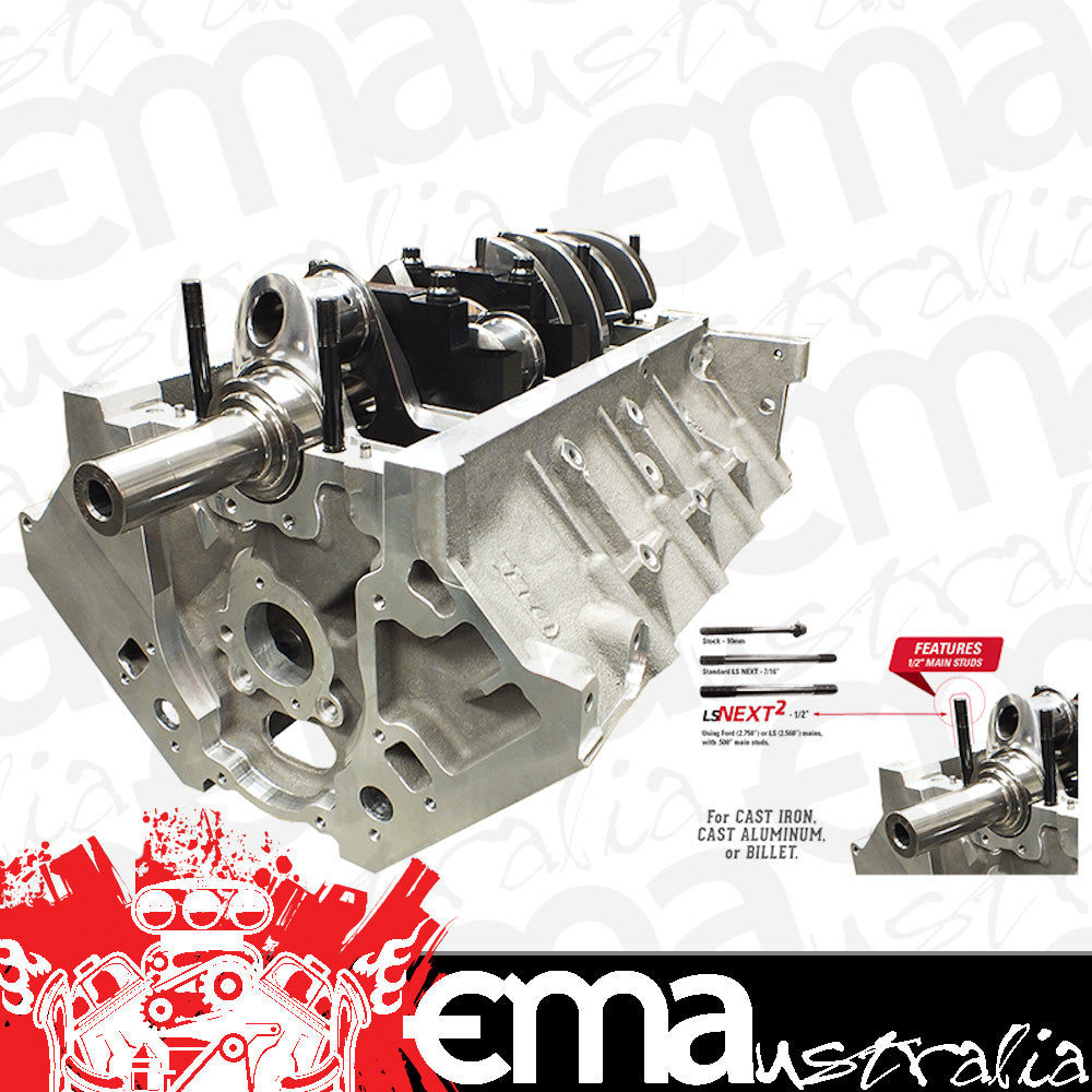 DART DA31837211-S2 LS Next Series 2 Cast Iron Engine Block 4-Bolt Steel Caps 4.125" Bore 9.240" Deck 2.560" LS Main w/ 1/2" Studs