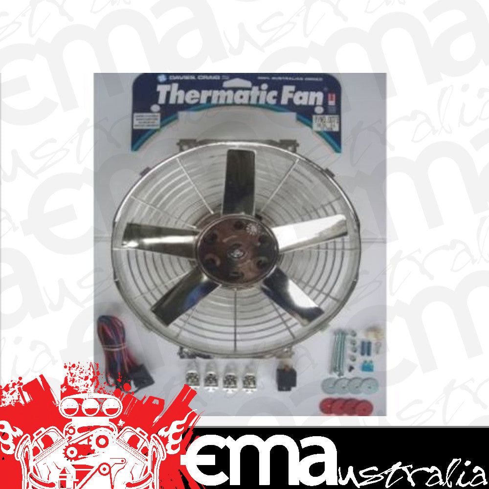 Davies Craig DC0073 14" Chrome Thermo Fan & Wiring 12V