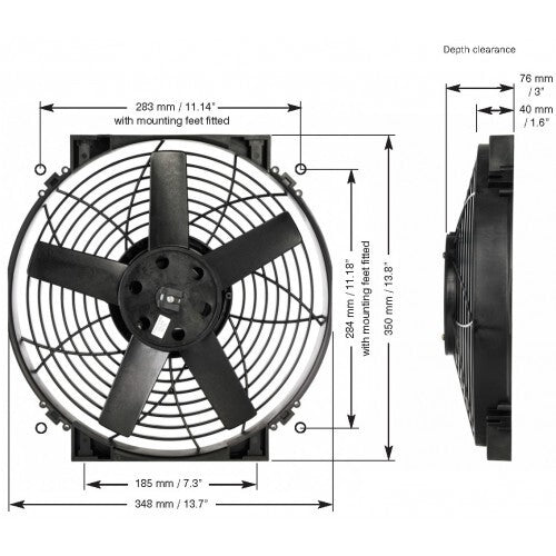 Davies Craig DC0165 14" Slimline Thermatic Electric Fan (24V)