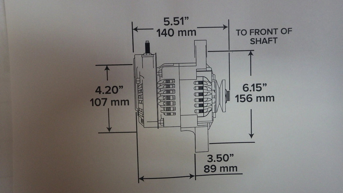 MINI ALTERNATOR 70 AMP 1 WIRE CHROME V BELT (EMA-3910C)