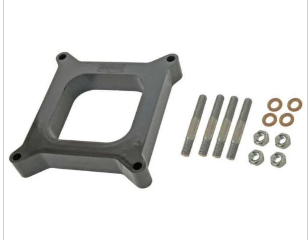 CARBURETOR PHENOLIC SPACER 1 INCH BLACK SQUARE BORE OPEN HOLLEY (EMA-9109)