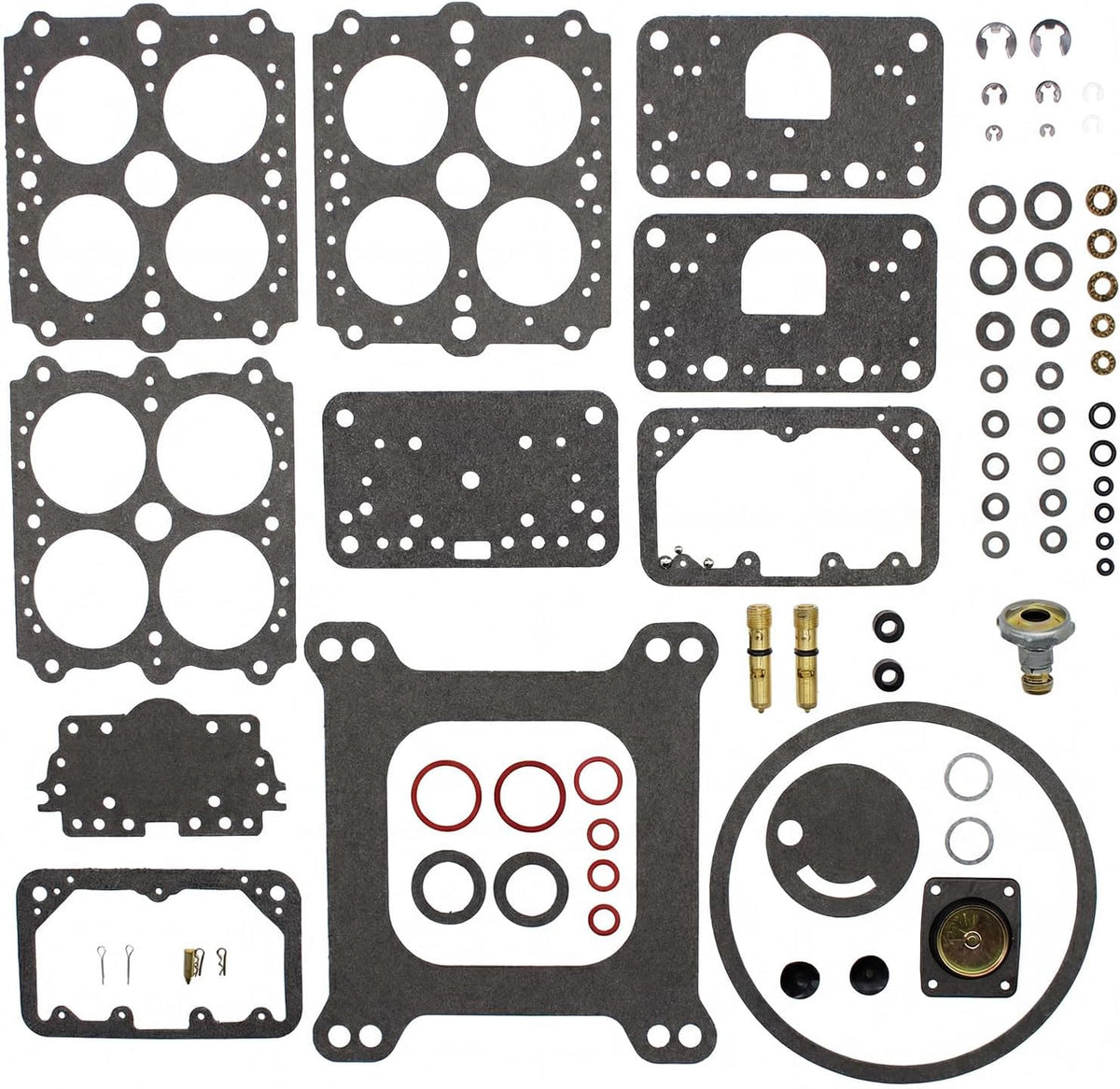 Carburetor Rebuild Kit Compatible with 4160 Series Vac Sec 600cm 650cfm 750cfm (EMA-HOLLEYREBUILDKIT)