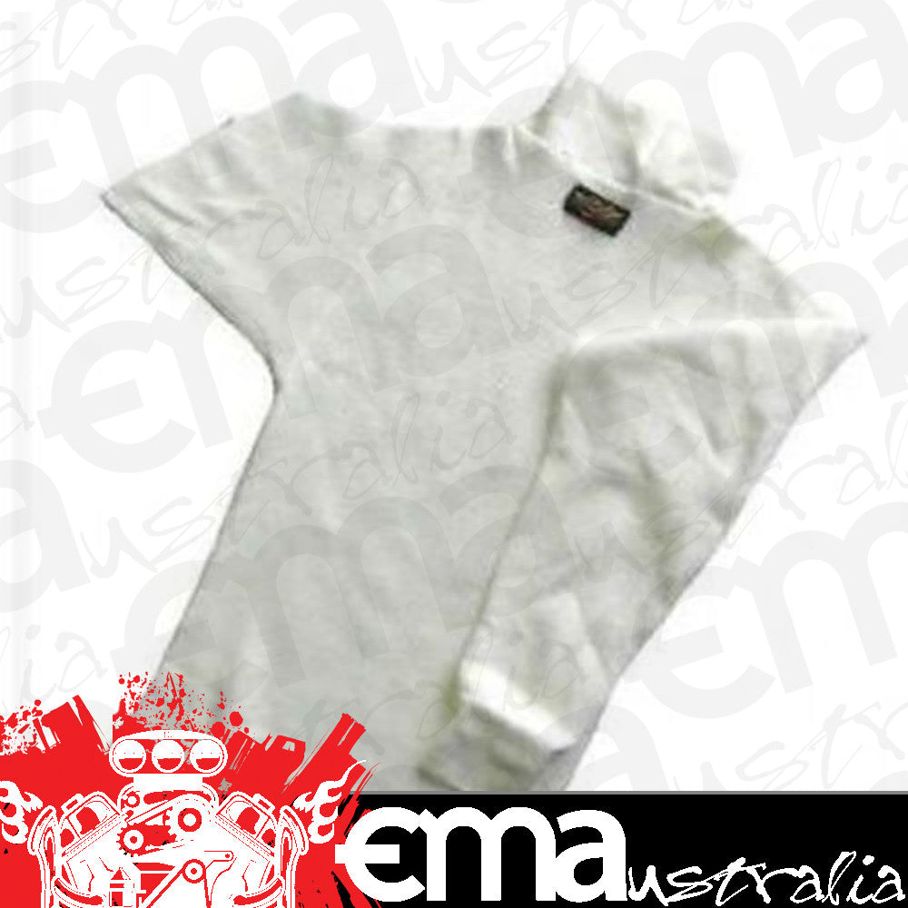 DJ Safety DJ060030 SFI 3.3 White Safety Nomex Underwear Top Mens Medium
