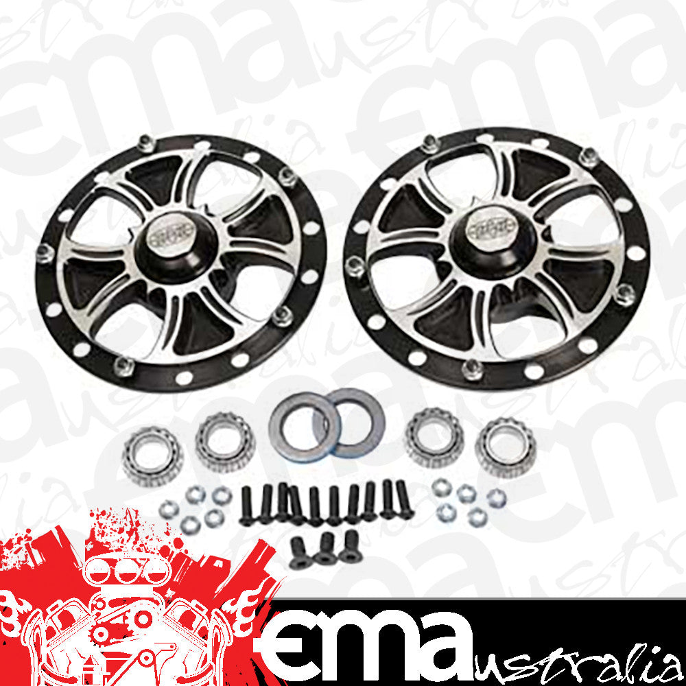DMI DMI-SRC1964 Front Wheel Hubs Tetris Style - Black Anodize Finish suit src-2000 Spindles