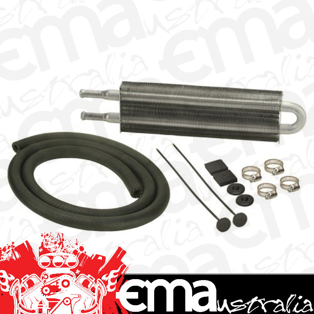 Derale DP12200 Dyno-Cool Aluminium Power Steering Cooler Kit 11/32" Barb Inlets. 12-1/4" L X 2-1/2" H X 3/4" W