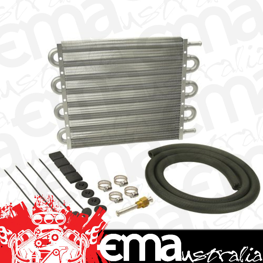 Derale DP12907 Dyno-Cool 6000 Series Transmission Cooler Kit 11/32" Barb Inlets. 13" L X 10" H X 3/4" W