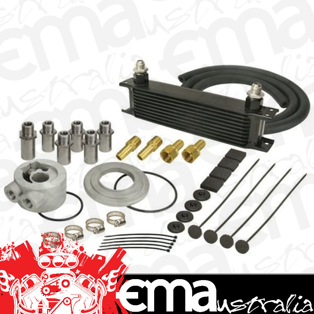 Derale DP15605 Stacked Plate Engine Oil Cooler Kit 13"L X 4-9/16"H X 2"W
