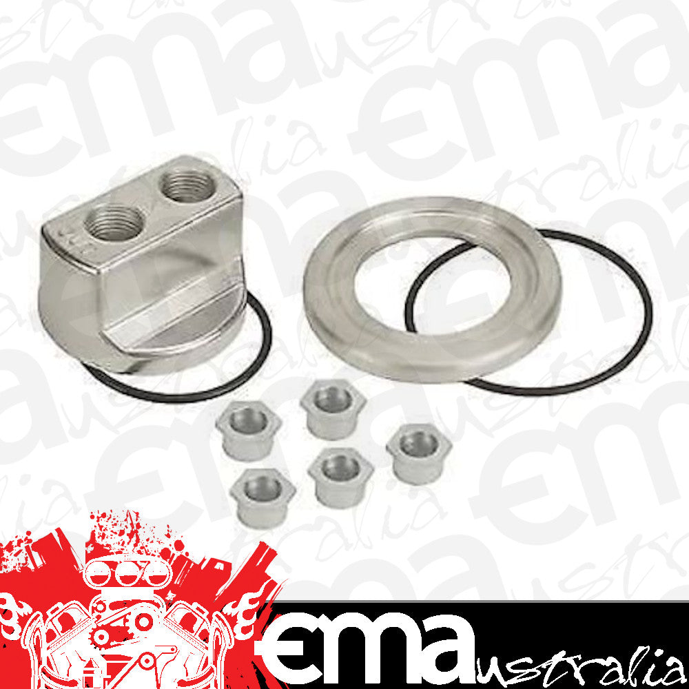Derale 15747 Standard Universal Engine Spin On Adapter with 1/2" NPT Ports