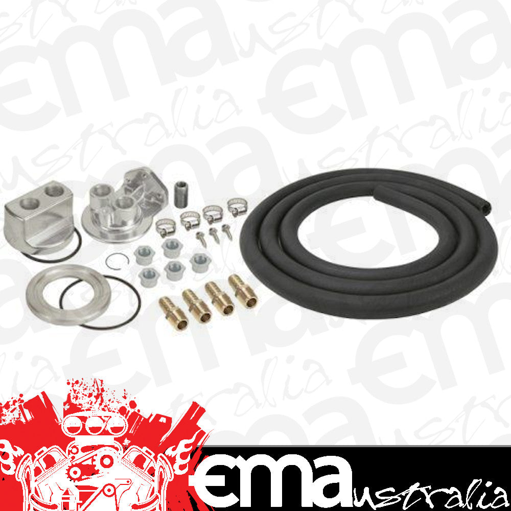 Derale 15748 Universal Engine Oil Filter Relocation Kit with 1/2" NPT Ports