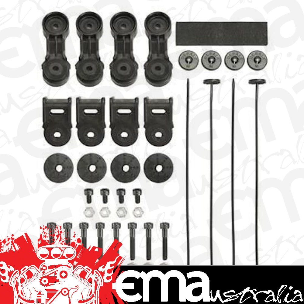Derale 16746 Premium High Output RAD Fan Mnt. Kit w/ Ratcheting Brackets / Nylon Rods / Clips