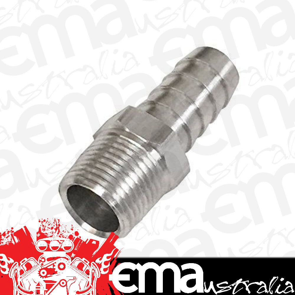 Derale 98102 Straight Hose Barb Fitting, 3/8" NPT Male x 1/2" Barb, Each
