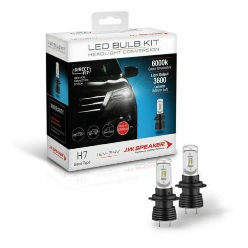J.W.Speaker E70-999007 Jw Speaker 999007 H7 Led Globe Bulb Direct Fit 360 Lw 12/24V Led w/ Canbus + Driver