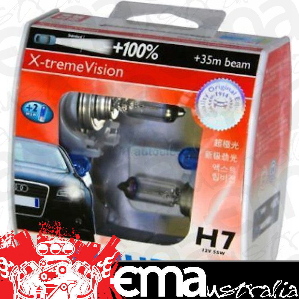 Philips E7412972XVSM H7 X-Treme Vision 12V 55W 3350K Halogen Globes Pair