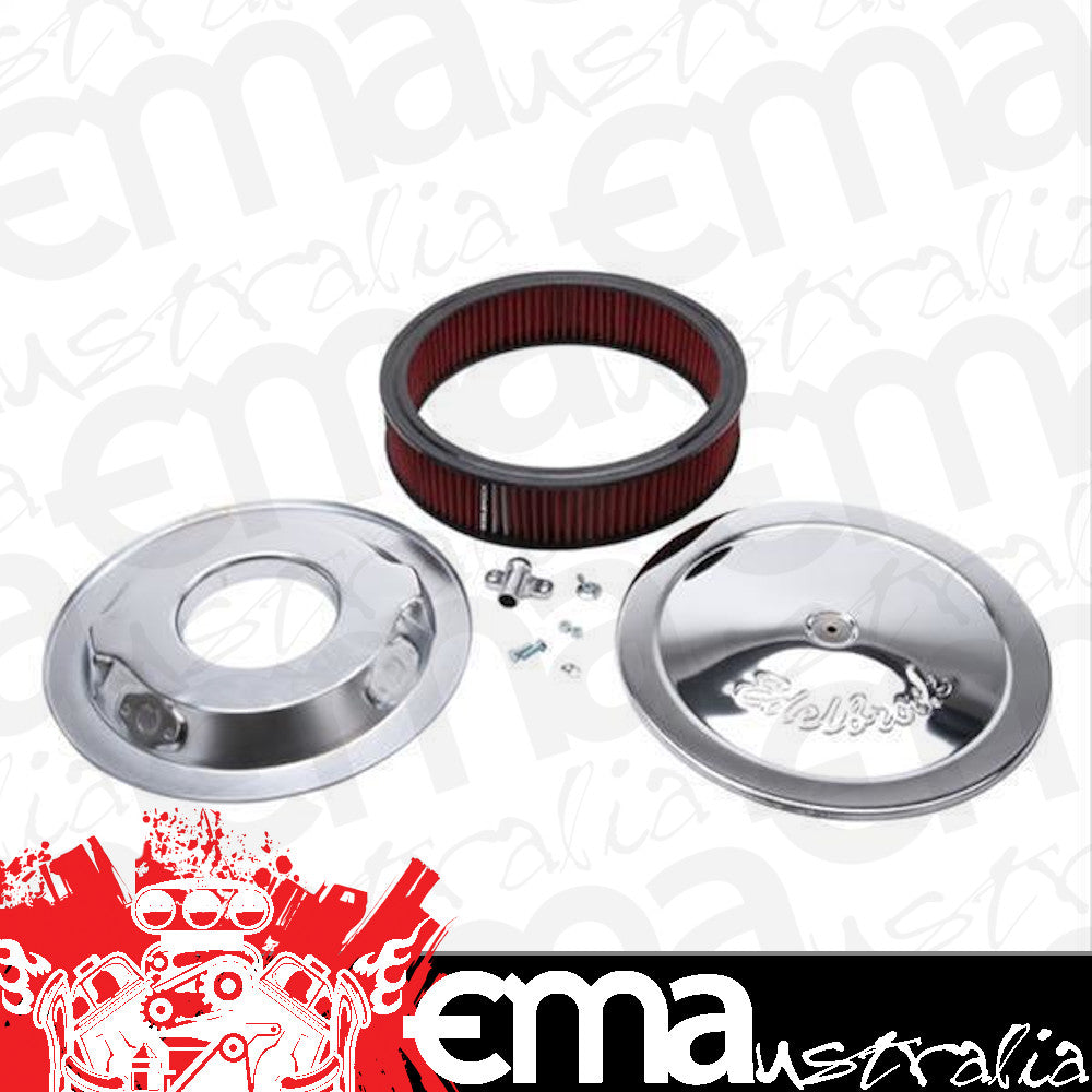 Edelbrock 1206 Pro-Flo Chrome 14" Round Air Cleaner with 3" Cotton Element